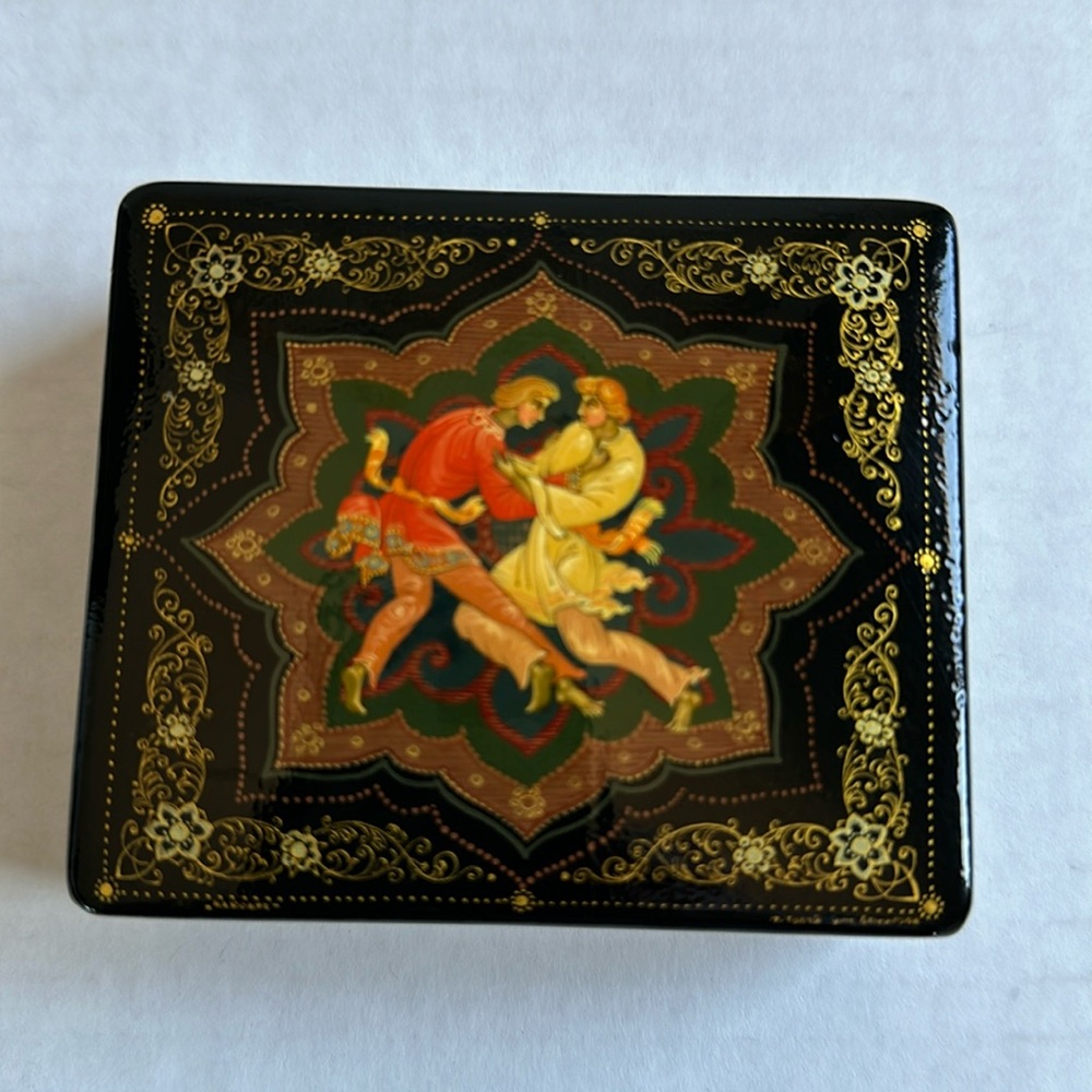Vintage Russian Hand Painted Trinket Box From 1980 Collection